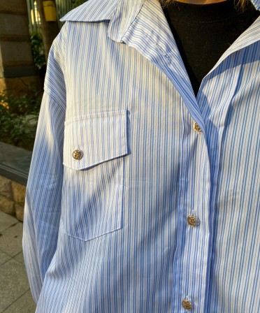 Pin Stripe Oversized Shirt #221204