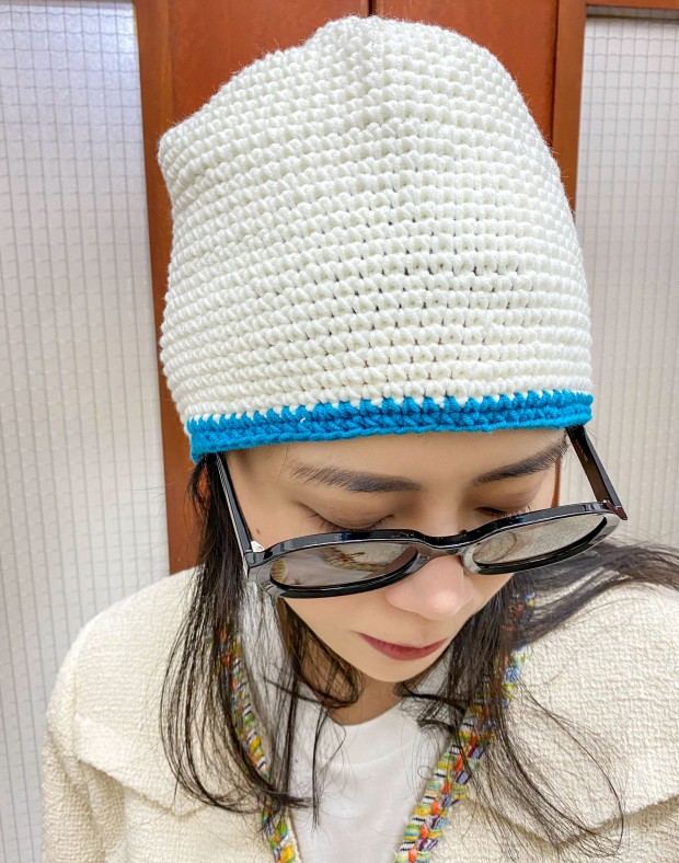 White Y2K Cotton Beanie #220262