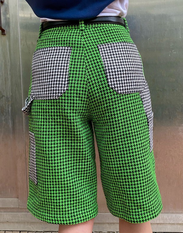RNC Collection - Patched Houndstooth Shorts #220105