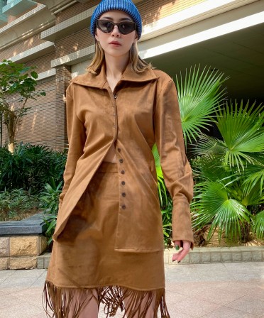 Brown Suede Touch Shirt #221111