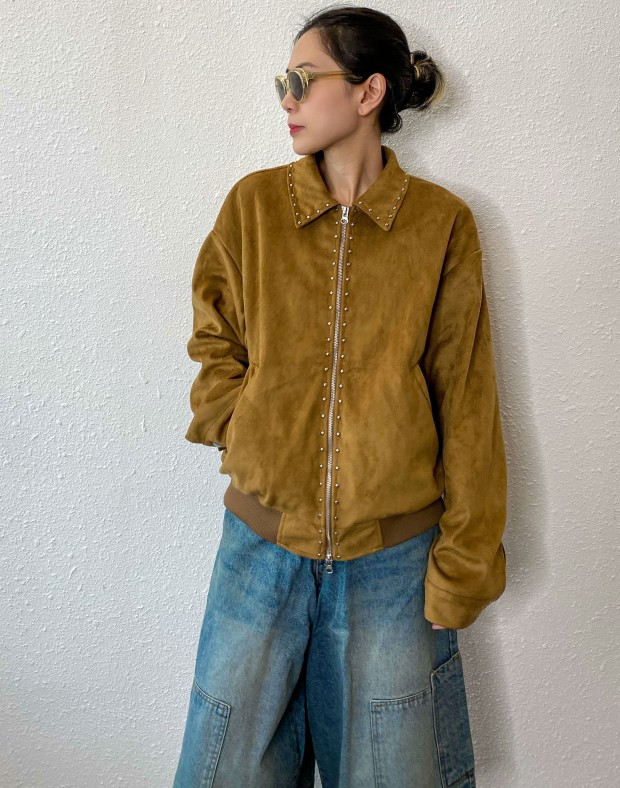 Coffee Studs Bomber Jacket #230833