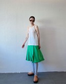 Green Pleated Skirt #230711