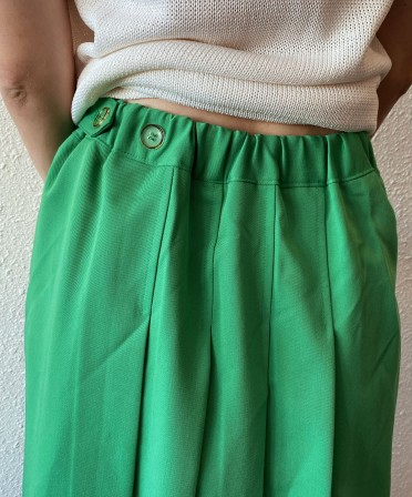 Green Pleated Skirt #230711