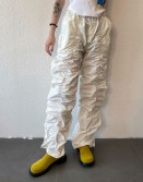 White Wrinkle Track Pants #230609