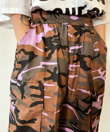 Purple Camouflaged Shorts #230511