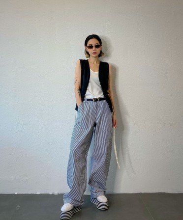 Pin Stripe Worker Pants #230515