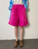 Fuchsia French Buckle Shorts #230519
