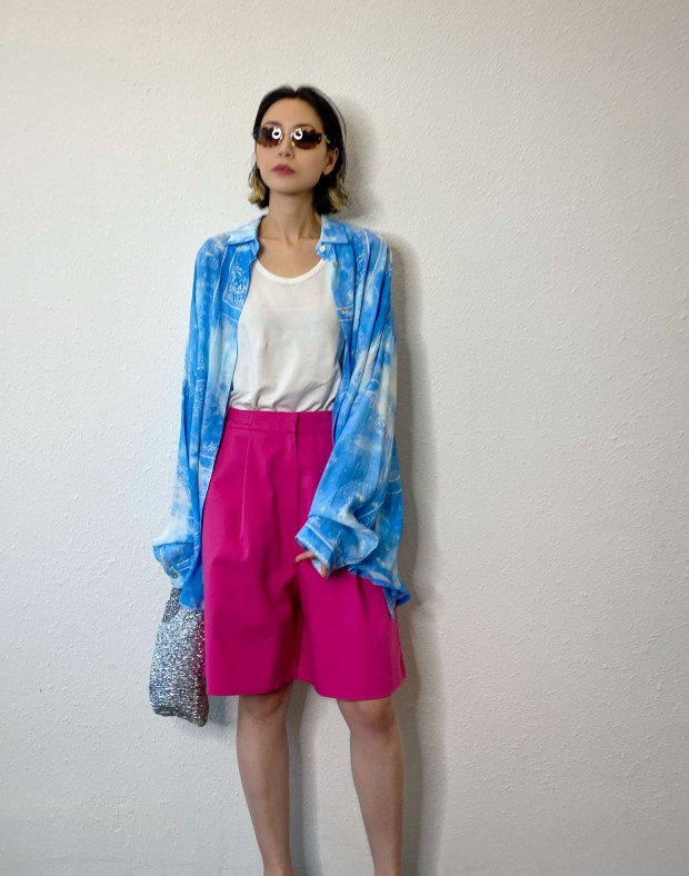 Cloudy Tie Dye Paisley Print Shirt #230524