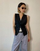 Black Nylon Waistcoat #230528