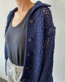 Navy Crochet Summer Cardigan #240401