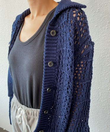 Navy Crochet Summer Cardigan #240401