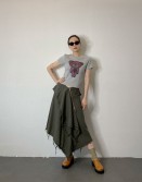 Charcoal Wrap Style Skirt #240816