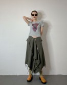 Charcoal Wrap Style Skirt #240816