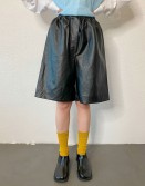 Black Faux Leather Shorts #240228