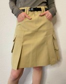 Khaki Double Pocket Skirt #240121