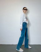 Muti Panel Wased Jeans #240316