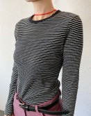 Waffle Stripy Top #241106