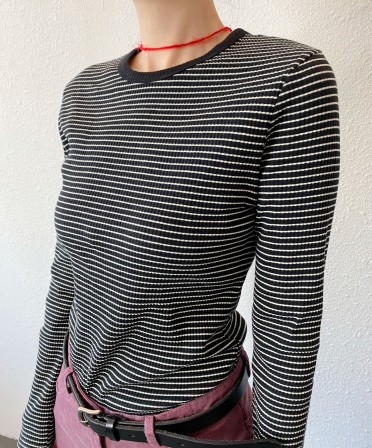 Waffle Stripy Top #241106