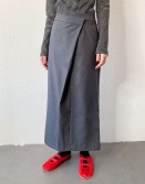 Grey Tilt Waistline Skirt #241107