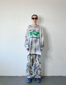  Dirty Wash Oversized Print Tee #241119