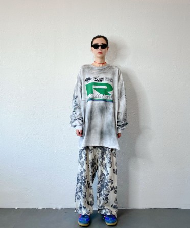  Dirty Wash Oversized Print Tee #241119