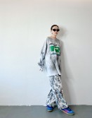  Dirty Wash Oversized Print Tee #241119