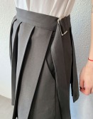 Grey Pleated Skirt Layer #241128