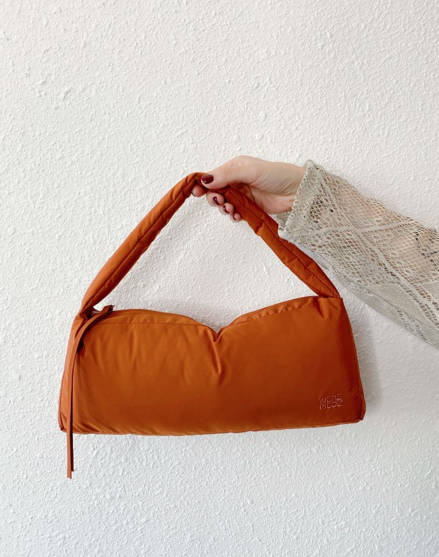 Bronze Puffy Nylon Bag #241132