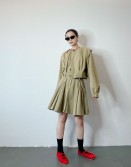 Khaki Pleated Jacket #241134