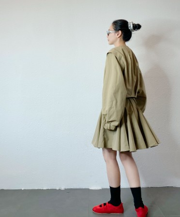 Khaki Pleated Jacket #241134