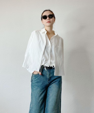 White Double Layer Shirt #241137