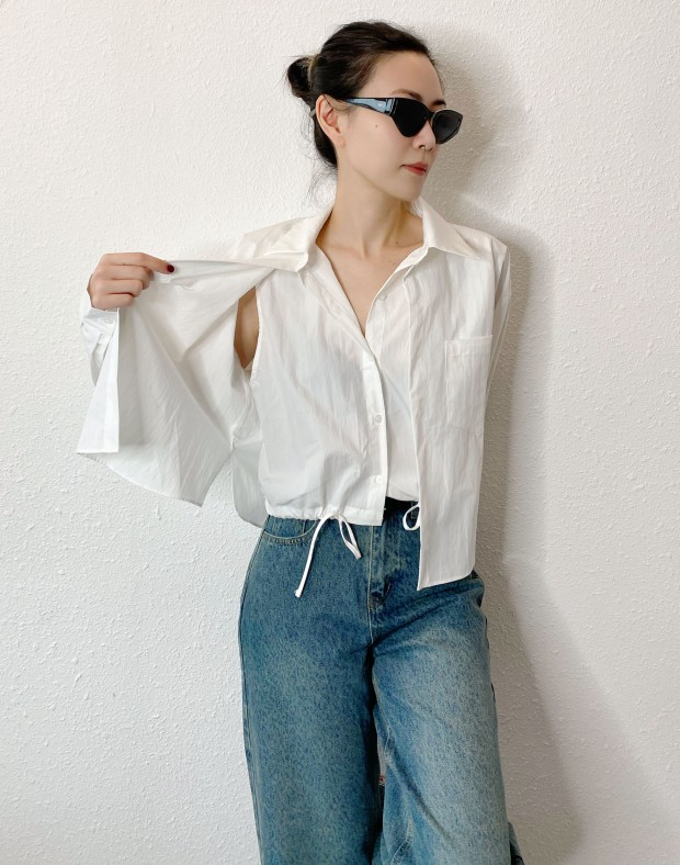 White Double Layer Shirt #241137