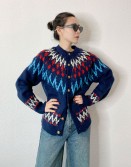 Navy Pattern Cardigan #241138