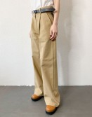 Khaki Cotton Pants with Patched Checkers Waist #241146