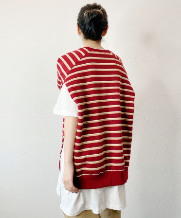 Red Stripe 2 Ways Sweater #241147