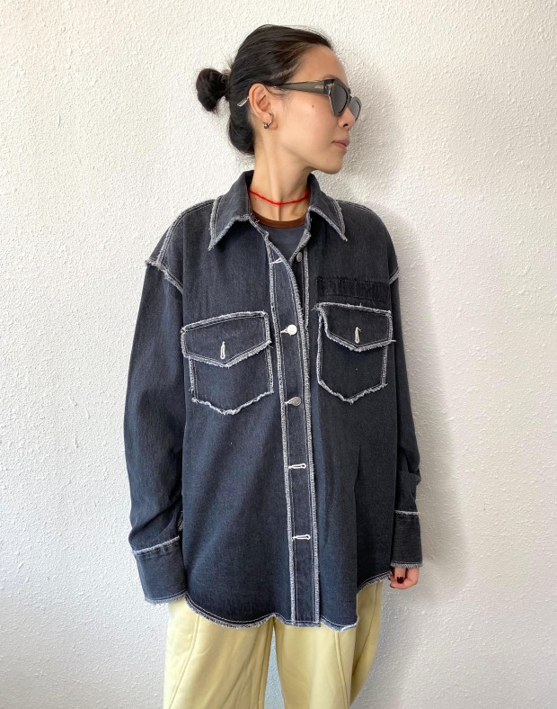 Raw Edge Denim Shirt #241150