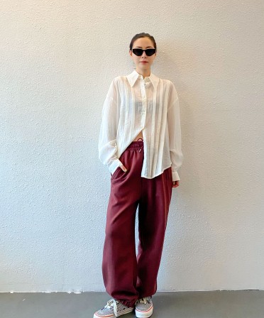 White Pleated Shirt #241003