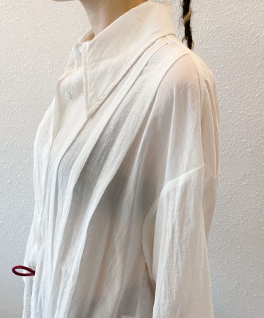 White Pleated Shirt #241003