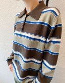 Blue Stripe Polo Knit #241009