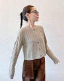 Grey Crochet Cardigan #241010