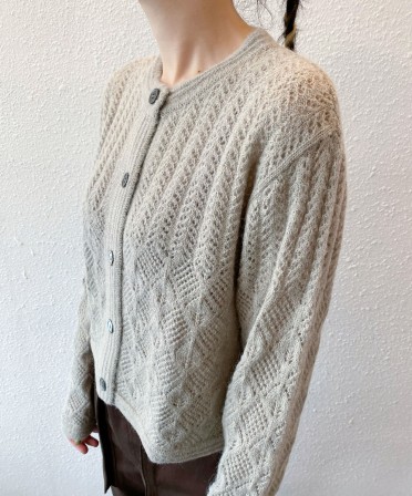 Grey Crochet Cardigan #241010