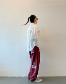 Burgundy Printed Sweat Pants #241016