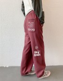 Burgundy Printed Sweat Pants #241016