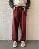 Burgundy Printed Sweat Pants #241016