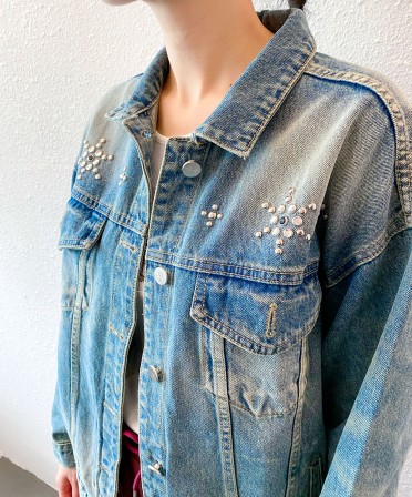 Washed Studs Denim Jacket #241017