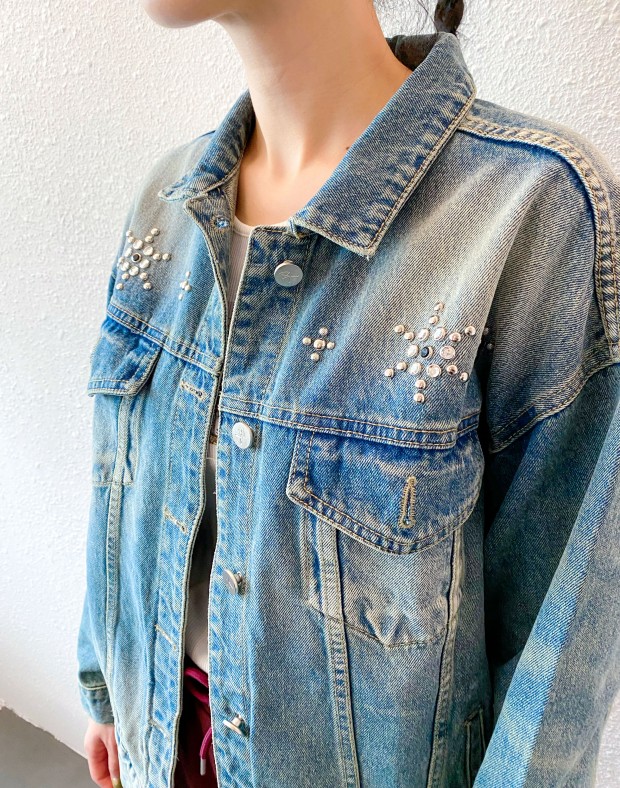 Washed Studs Denim Jacket #241017