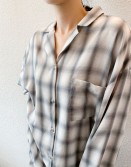 Grey Oversized Checker Shirt #241024