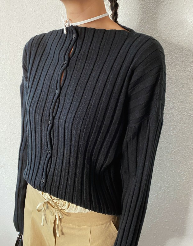 Black Classic Cardigan  #240901