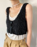 Black Furry Vest #240922