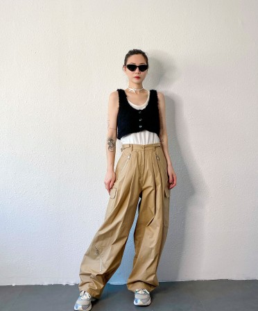 Beige Wide Pants #240924